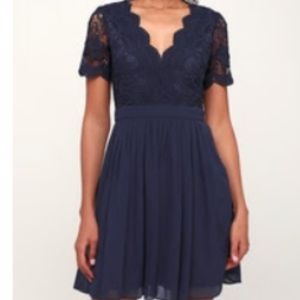 Navy Blue Skater Dress